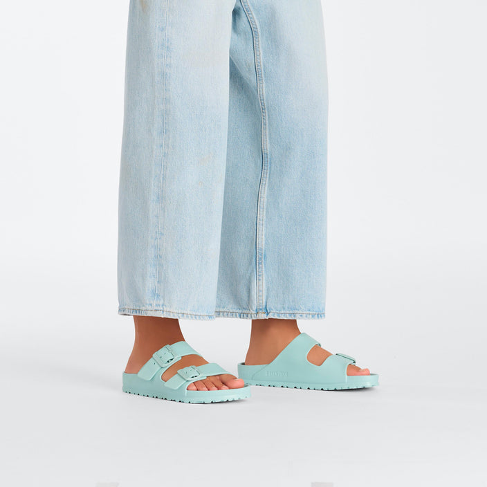 Birkenstock Arizona EVA Surf Green on model 1
