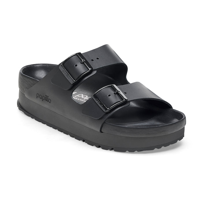 Birkenstock Arizona Exquisite Flex Platform Black Smooth Leather 