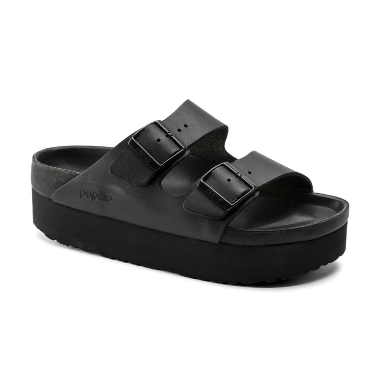 Birkenstock Arizona Exquisite Platform Black Natural Leather 