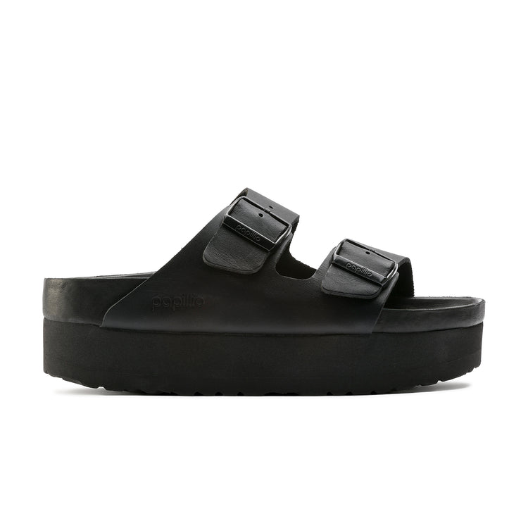 Birkenstock Arizona Exquisite Platform Black Natural Leather side view