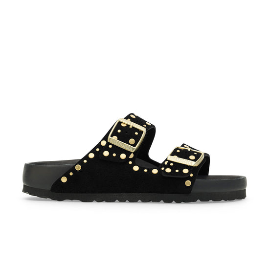 Arizona Exquisite Rivets Black Suede Leather side view