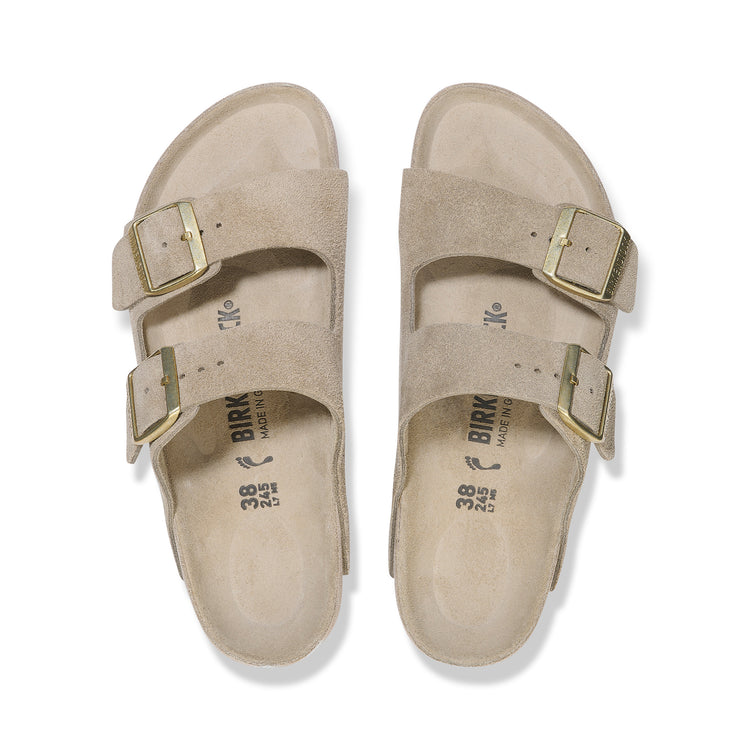 Birkenstock Arizona Exquisite Taupe Suede Leather top view