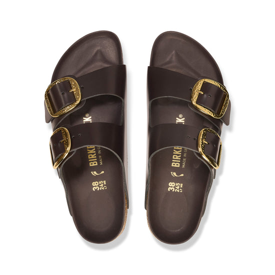Arizona Hammered Big Buckle High Shine Espresso Natural Leather Patent top view