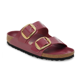 Birkenstock Arizona Hammered Big Buckle High Shine Zinfandel Natural Leather Patent