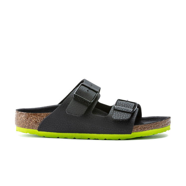 Birkenstock Australia Arizona Kids Desert Soil Black/Lime Birko-Flor side view