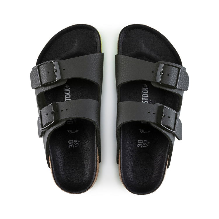Birkenstock Australia Arizona Kids Desert Soil Black/Lime Birko-Flor top view