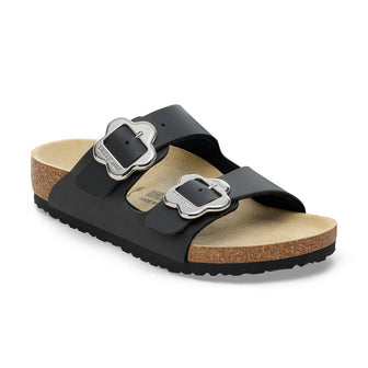 Birkenstock Arizona Kids Flower Buckle Black Birko-Flor