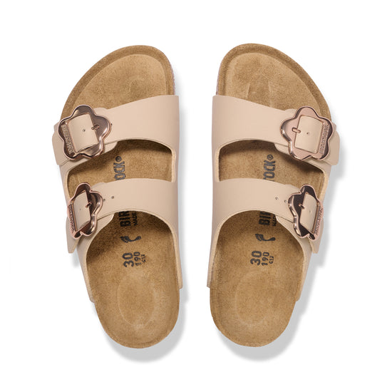 Birkenstock Arizona Kids Flower Buckle Sandcastle Birko-Flor top view