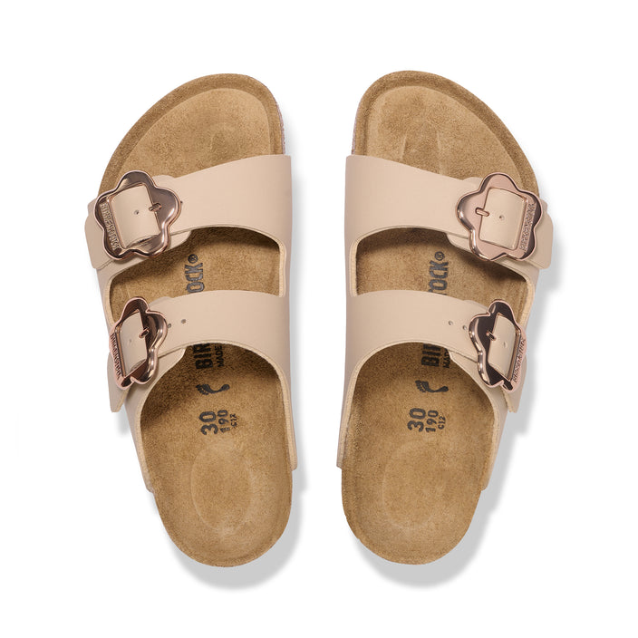 Birkenstock Arizona Kids Flower Buckle Sandcastle Birko-Flor top view