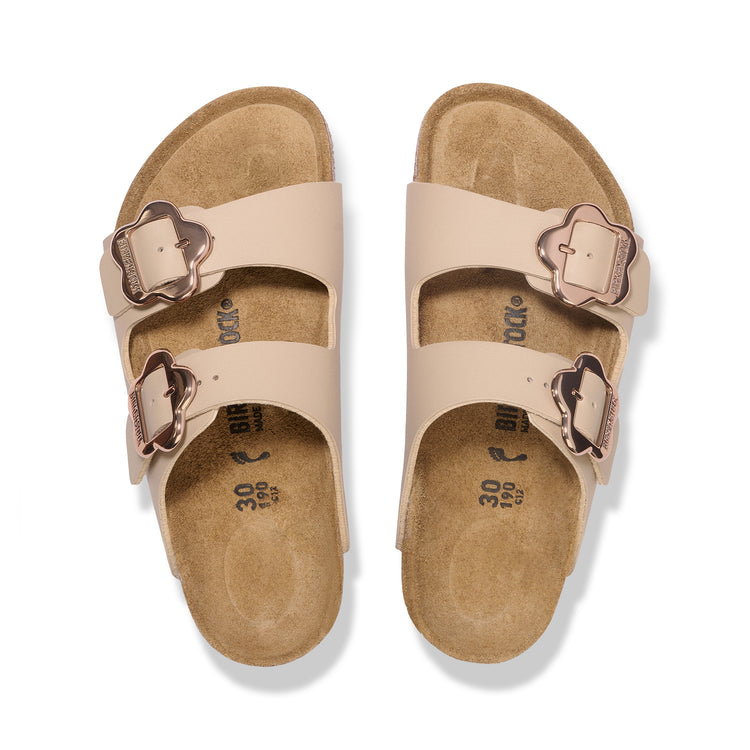 Birkenstock Arizona Kids Flower Buckle Sandcastle Birko-Flor top view