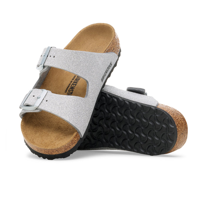 Birkenstock Arizona Kids Shiny Glitter Silver Synthetic sole view