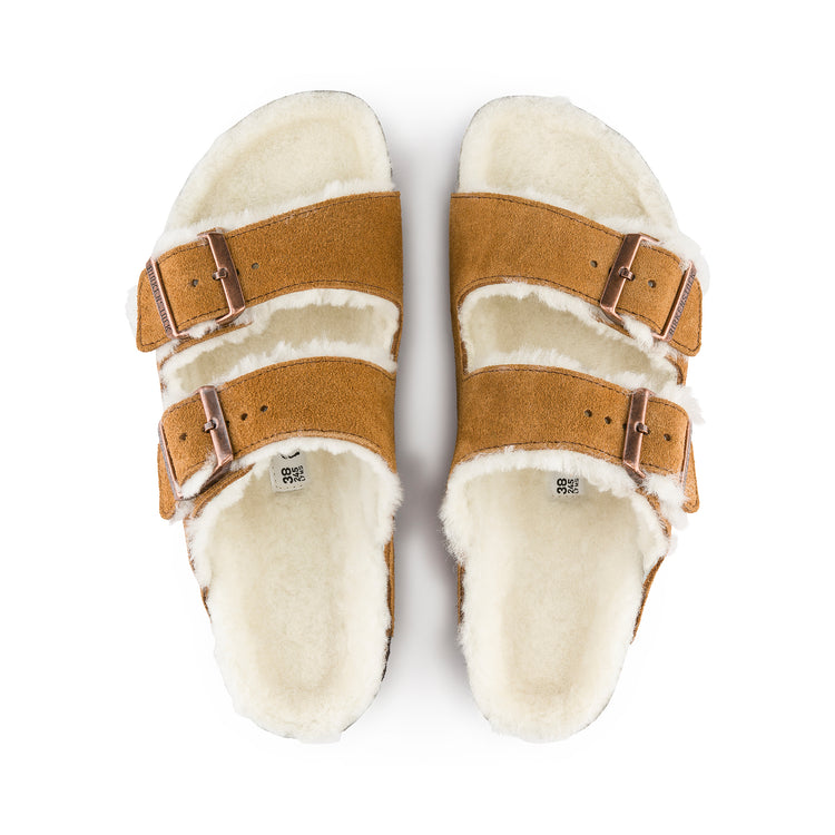 Birkenstock Arizona Mink Suede Leather/Shearling top view