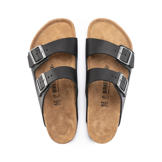 Birkenstock Arizona Vintage Wood Black Natural Leather top view