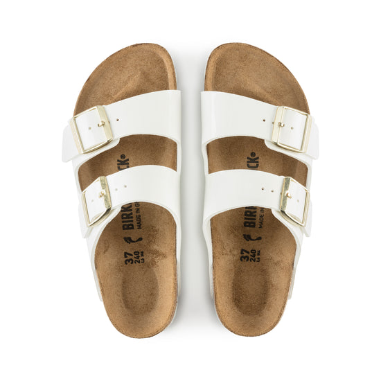 Birkenstock Arizona Patent White Birko-Flor top view