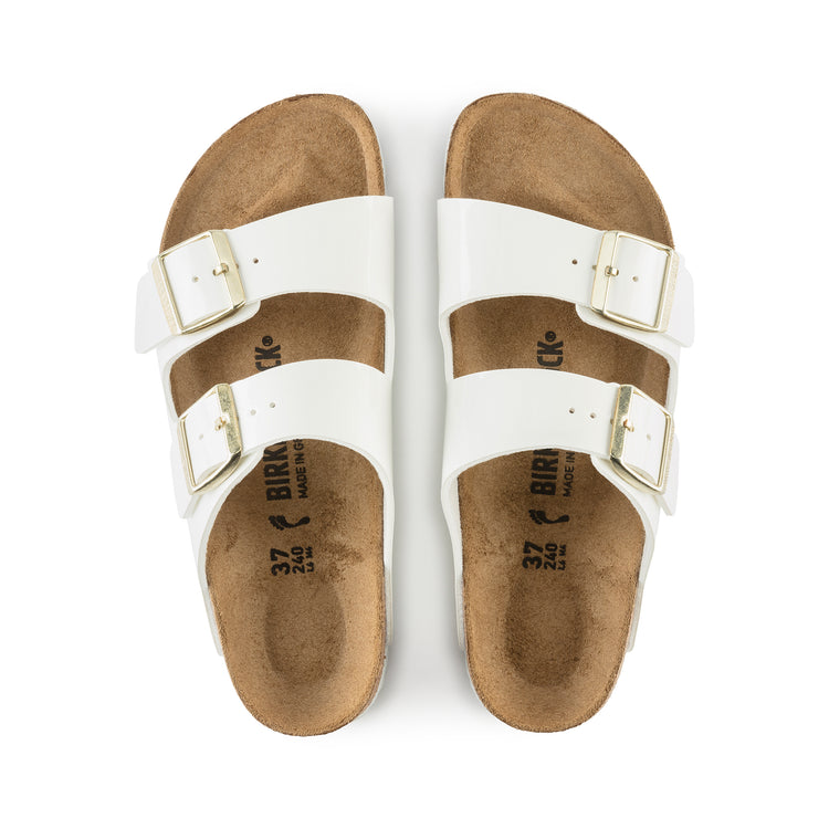 Birkenstock Arizona Patent White Birko-Flor top view