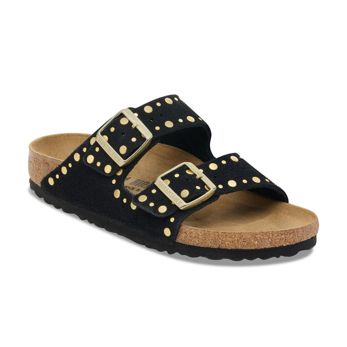 Birkenstock Arizona Rivet Black Suede Leather 