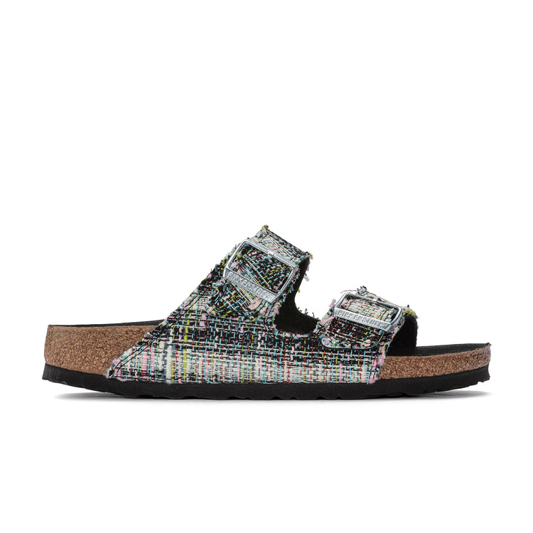 Birkenstock Arizona Rivet Logo Vegan Textile Microfibre Festive Weave Green side view