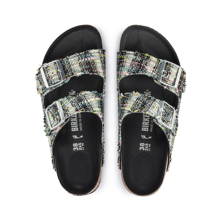 Birkenstock Arizona Rivet Logo Vegan Textile Microfibre Festive Weave Green top view