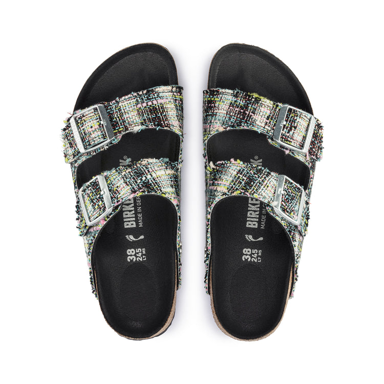 Birkenstock Arizona Rivet Logo Vegan Textile Microfibre Festive Weave Green top view