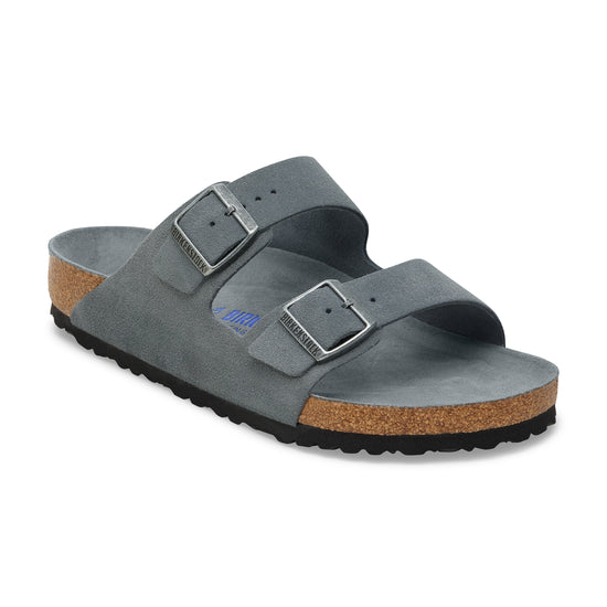 Birkenstock Arizona SFB Basalt Grey Tonal Footbed Suede Leather 