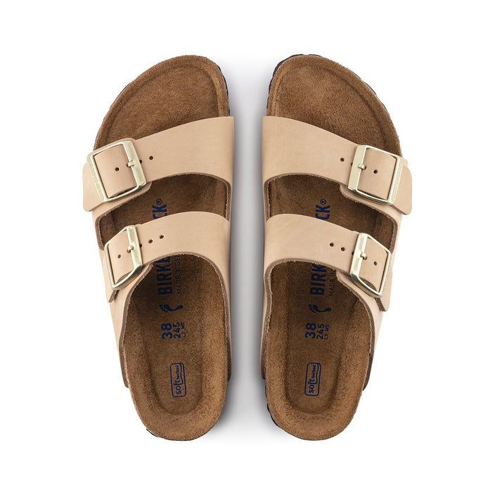 Birkenstock Arizona SFB Sandcastle Nubuck Leather top view