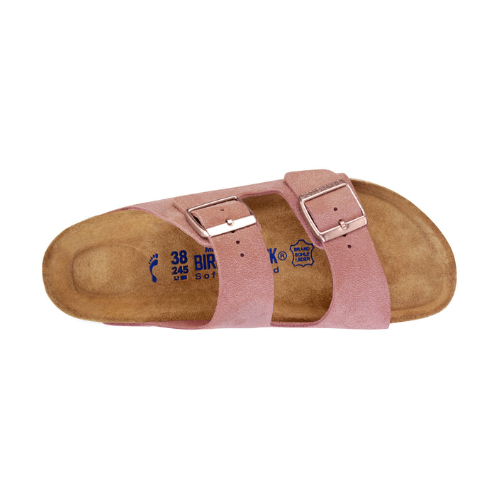 Birkenstock Arizona Soft Footbed Rose Suede Leather top view