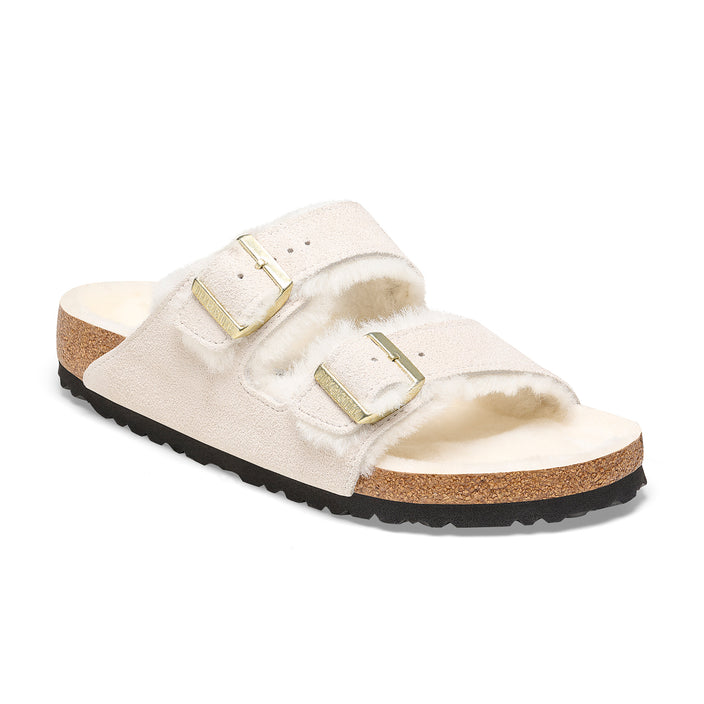 Birkenstock Arizona Shearling Suede Leather/Shearling Antique White 