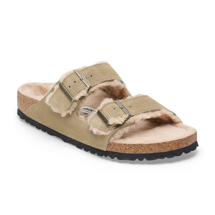Birkenstock Arizona Shearling Taupe Suede Leather/Shearling 