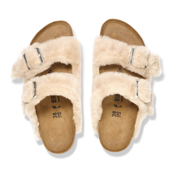 Birkenstock Arizona Shearling Upper Sandcastle Shearling top view