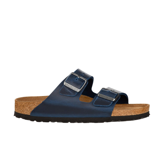 Birkenstock Arizona Soft Footbed Blue Oiled Leather side view