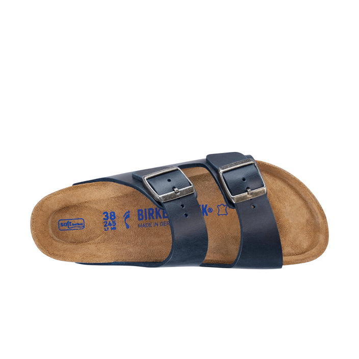 Birkenstock Arizona Soft Footbed Blue Oiled Leather top view