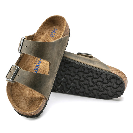 Birkenstock Arizona SFB Faded Khaki Oiled Leather sole view