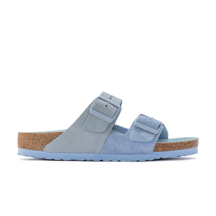 Birkenstock Arizona Split Nubuck Suede Leather Dusty Blue side view