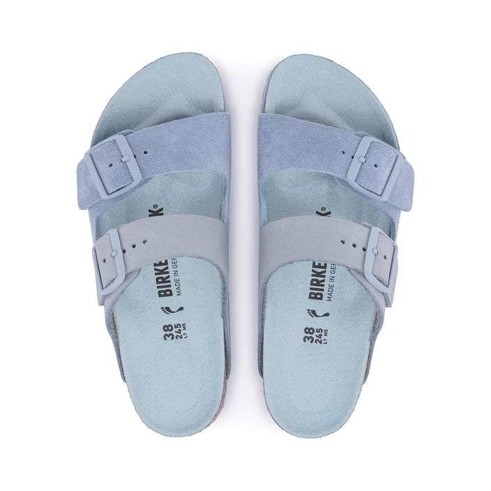 Birkenstock Arizona Split Nubuck Suede Leather Dusty Blue top view
