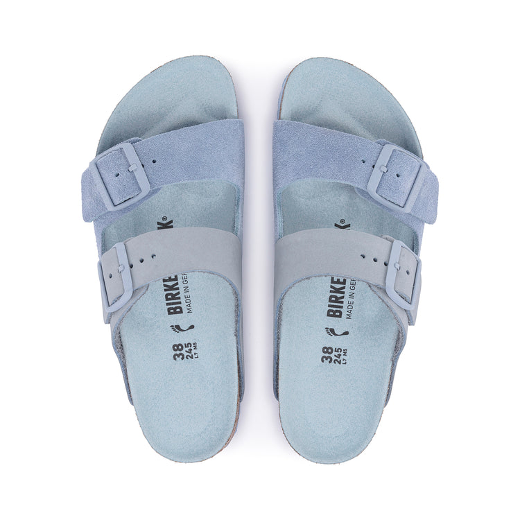 Birkenstock Arizona Split Nubuck Suede Leather Dusty Blue top view