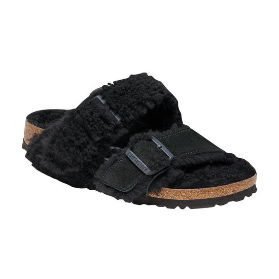 Birkenstock Arizona Split Teddy Black Suede Leather/Shearling