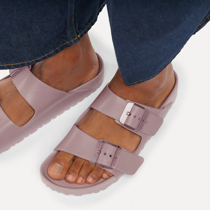Birkenstock Australia Arizona Stealth Buckle EVA Faded Purple On Model 2
