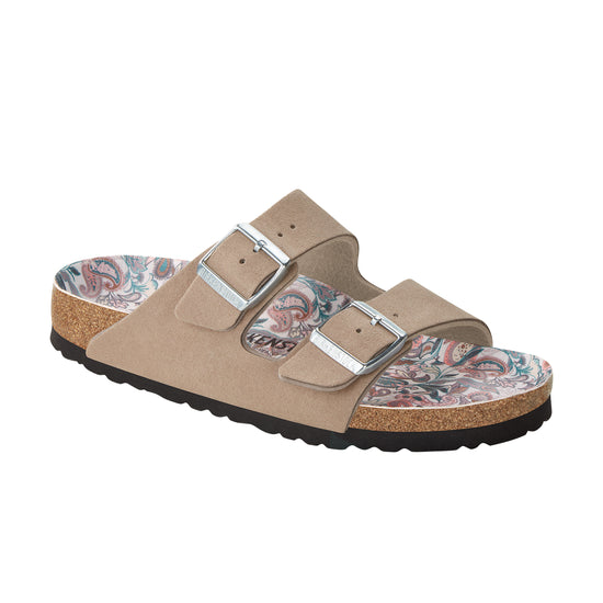 Birkenstock Arizona Vegan Paisley Grey Taupe Synthetic