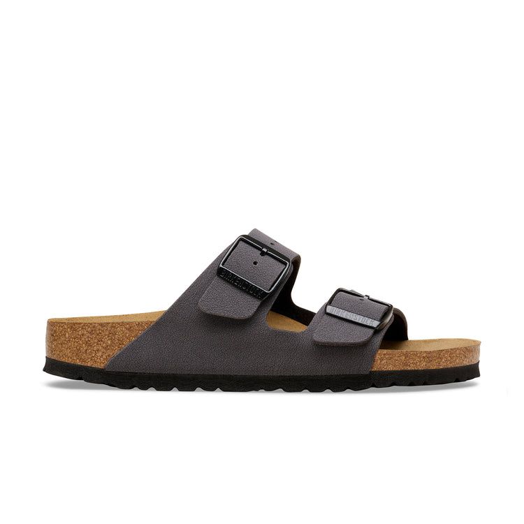 Birkenstock Australia Arizona Velvet Grey Tonal Buckles BirkiBuc side view