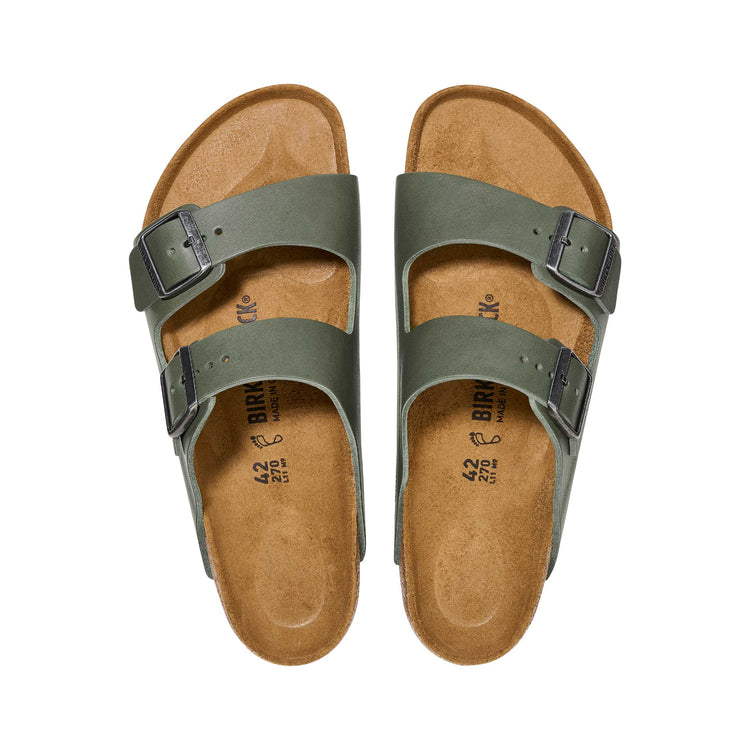 Birkenstock Arizona Vintage Wood Thyme Natural Leather top view