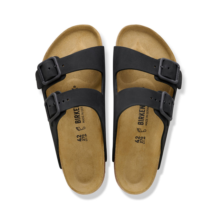 Birkenstock Australia Arizona Wire Buckle Black Nubuck Leather top view
