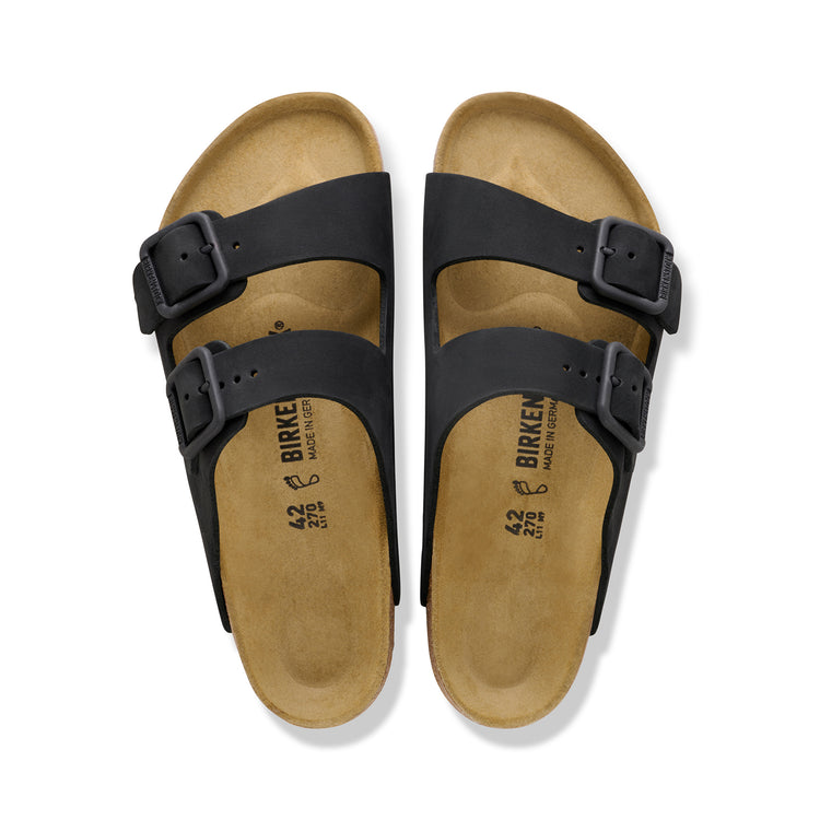 Birkenstock Australia Arizona Wire Buckle Black Nubuck Leather top view