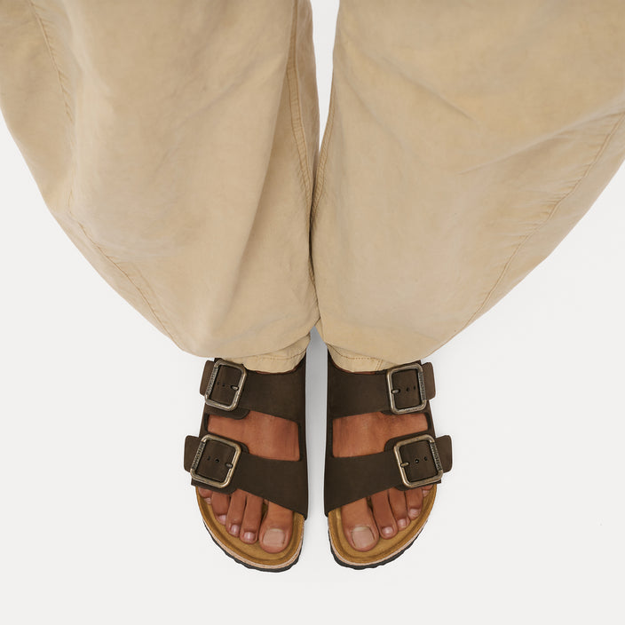 Birkenstock Australia Arizona Wire Buckle Mocca Nubuck Leather On Model 1