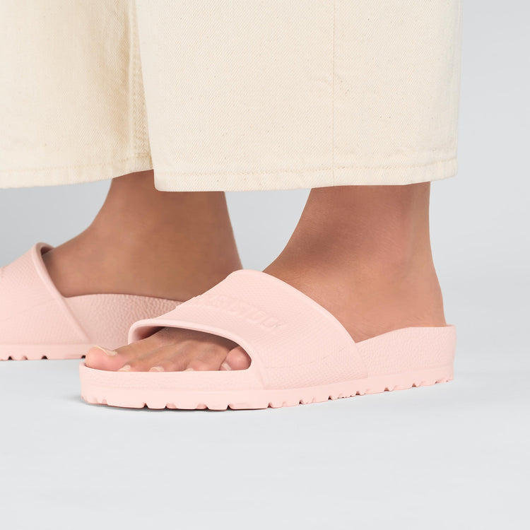 Birkenstock Barbados EVA Light Rose on model 2