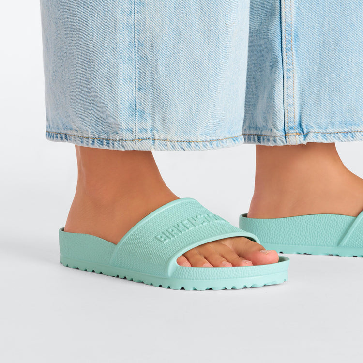 Birkenstock Barbados EVA Surf Green on model 2