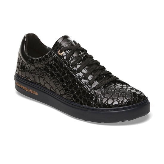 BIrkenstock Bend Low Shiny Croc Black Embossed Patent Leather 