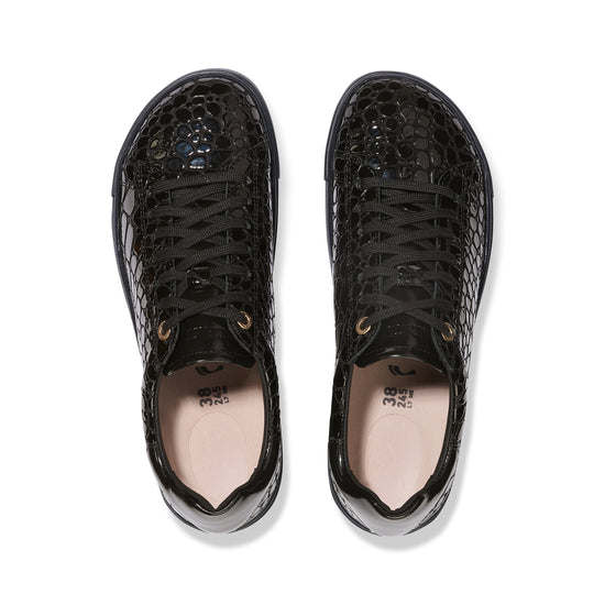 BIrkenstock Bend Low Shiny Croc Black Embossed Patent Leather top view
