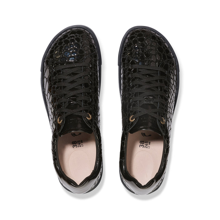 BIrkenstock Bend Low Shiny Croc Black Embossed Patent Leather top view