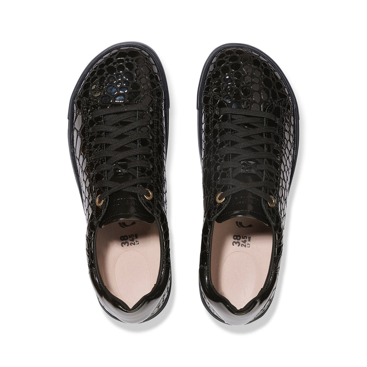 BIrkenstock Bend Low Shiny Croc Black Embossed Patent Leather top view
