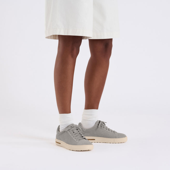 Birkenstock Bend Low Stone Coin Suede Leather on model 1